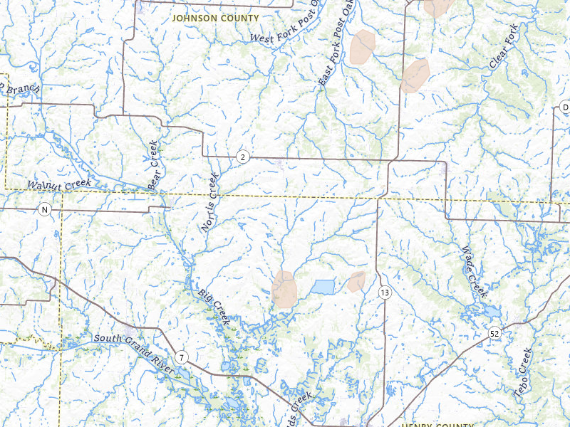 Radar-estimated hail-size map of the storm over Chilhowee, MO on May 30, 2026