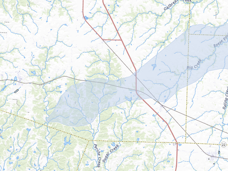 NEXRAD radar-signature map of the hail over Clark, MO