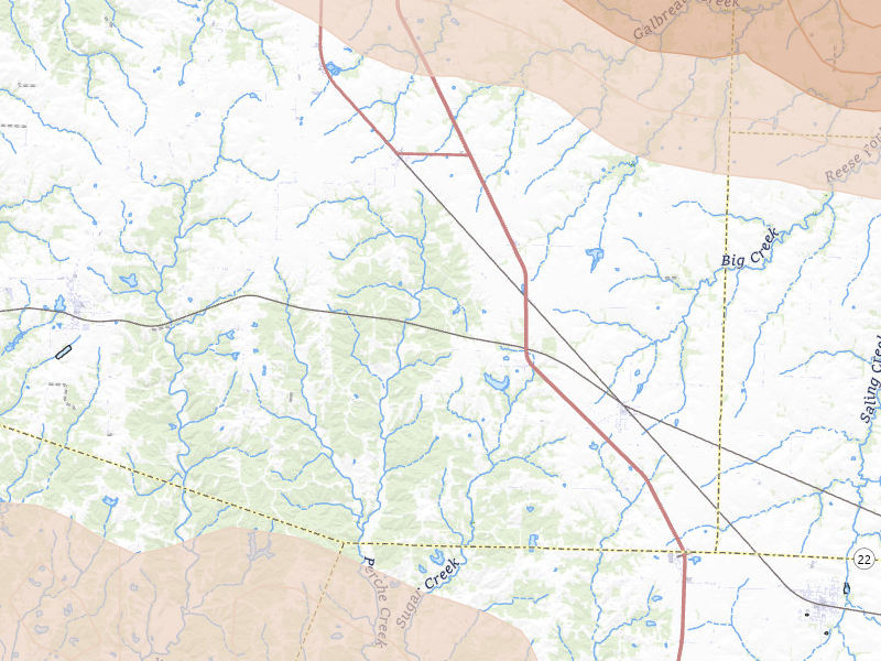 Radar-estimated hail-size map of the storm over Clark, MO on Jun 17, 2026