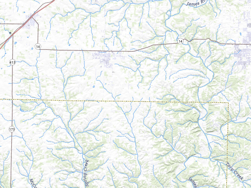 Radar-estimated hail-size map of the storm over Clever, MO on Jul 10, 2026