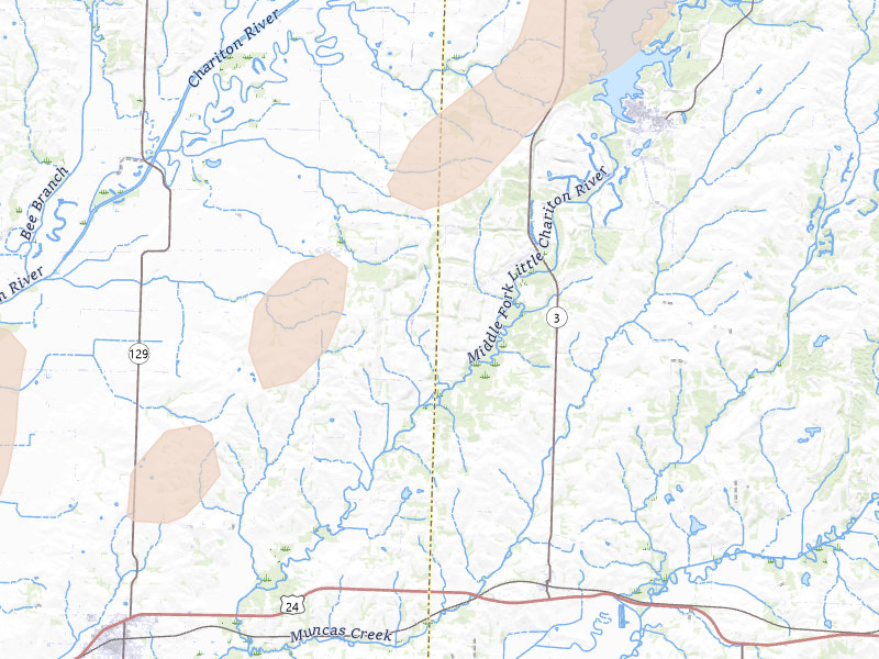 Radar-estimated hail-size map of the storm over Clifton Hill, MO on Mar 10, 2026
