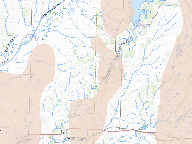 Radar-estimated hail-size map of the storm over Clifton Hill, MO on Apr 27, 2026