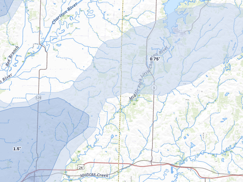 NEXRAD radar-signature map of the hail storm over Clifton Hill, MO on May 31, 2026