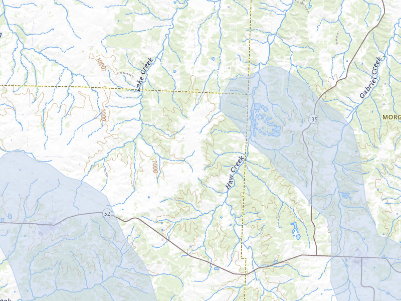 NEXRAD radar-signature map of the hail storm over Cole Camp, MO on Jul 9, 2026