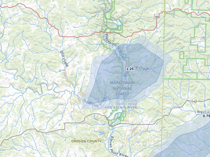 NEXRAD radar-signature map of the hail storm over Couch, MO on Apr 26, 2026