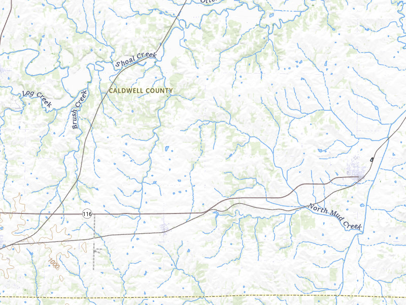 NEXRAD radar-signature map of the hail storm over Cowgill, MO on Jul 10, 2026