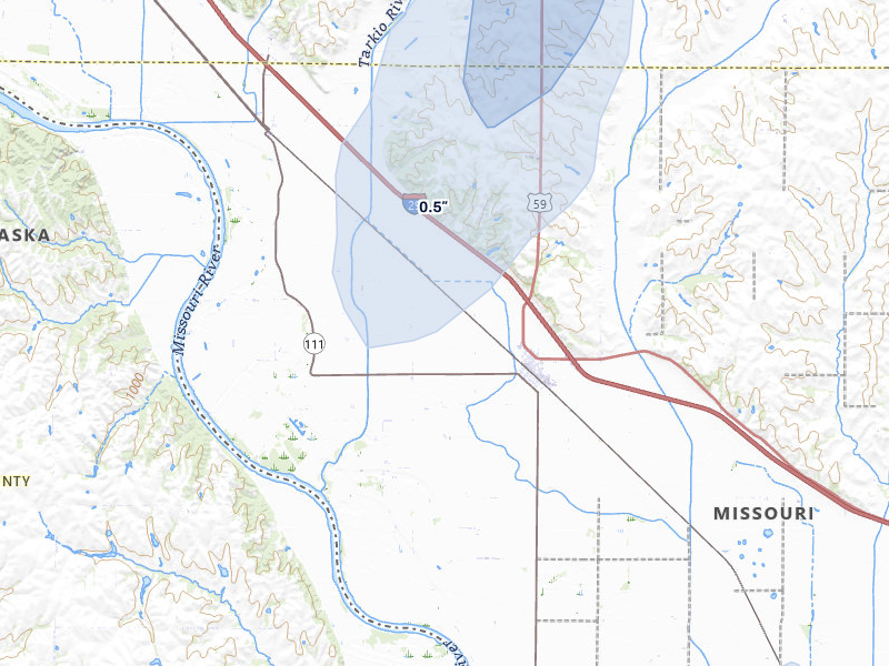 NEXRAD radar-signature map of the hail storm over Craig, MO on May 17, 2026