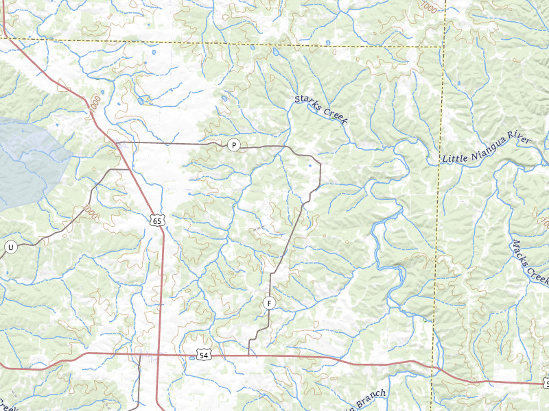 NEXRAD radar-signature map of the hail storm over Cross Timbers, MO on Jun 8, 2026