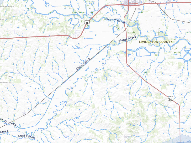 NEXRAD radar-signature map of the hail over Dawn, MO