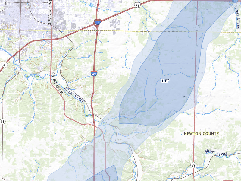 NEXRAD radar-signature map of the hail storm over Diamond, MO on Mar 6, 2026