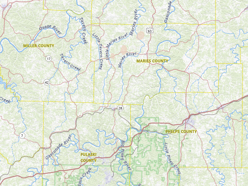 Radar-estimated hail-size map of the storm over Dixon, MO on May 18, 2026