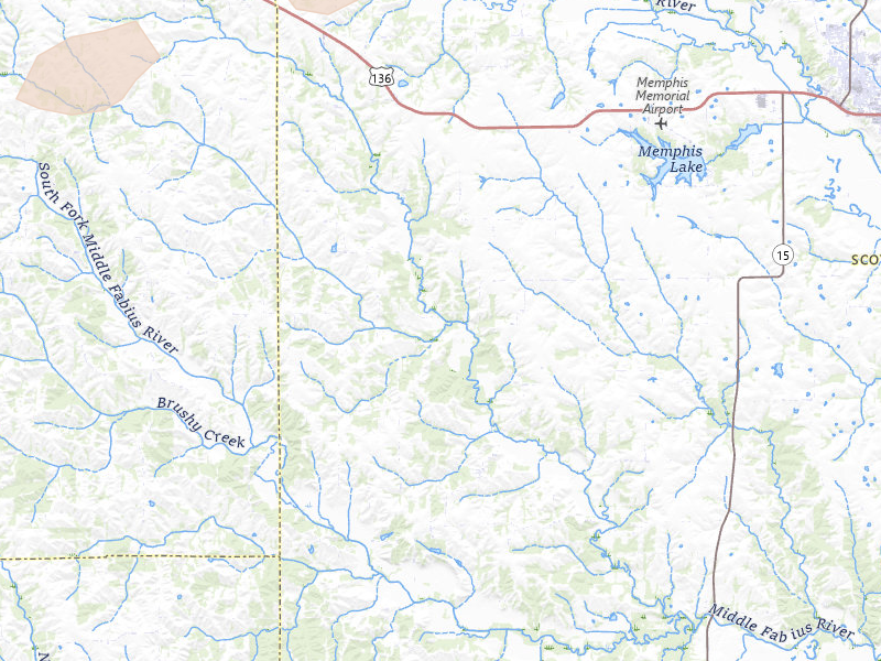 Radar-estimated hail-size map of the storm over Downing, MO on Mar 10, 2026