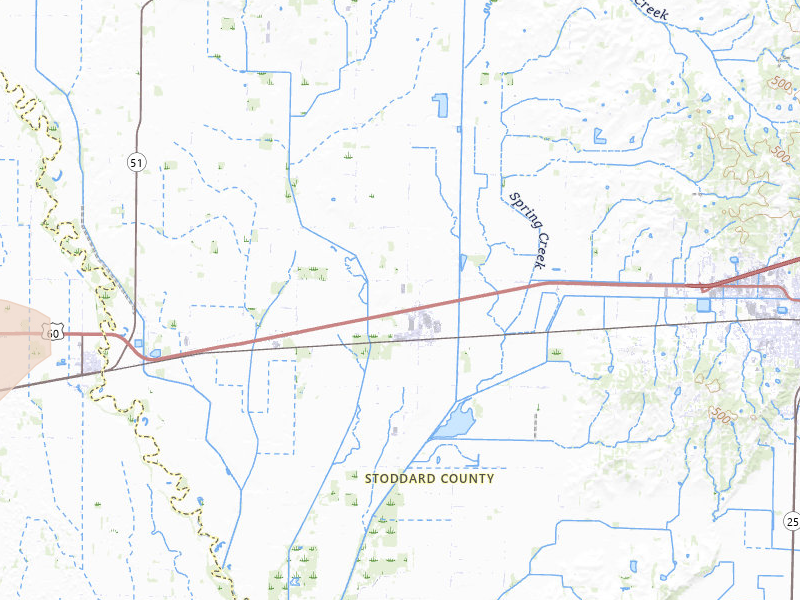 Radar-estimated hail-size map of the storm over Dudley, MO on Jun 9, 2026