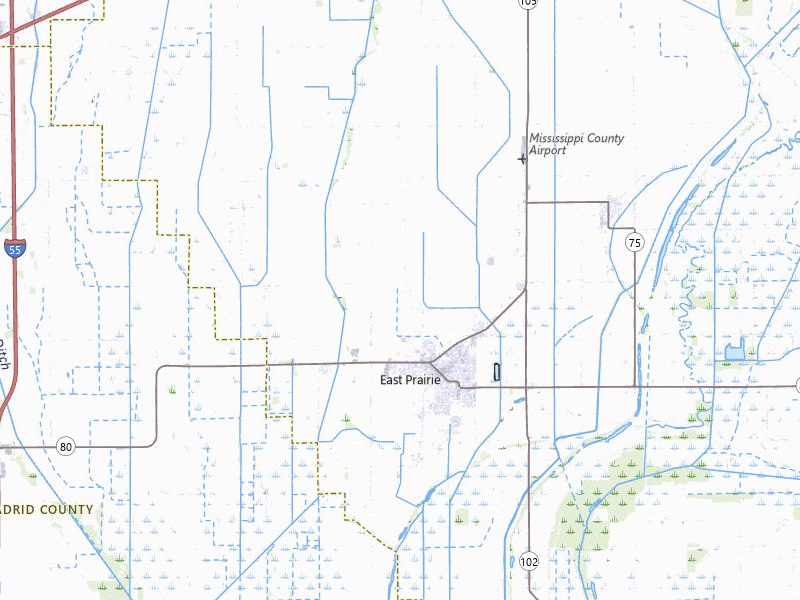 NEXRAD radar-signature map of the hail storm over East Prairie, MO on Jun 9, 2026