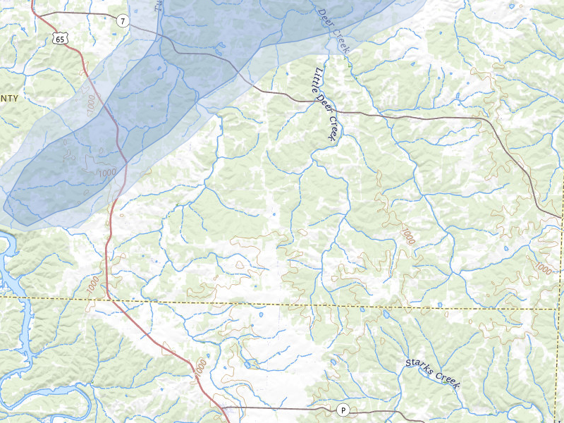 NEXRAD radar-signature map of the hail storm over Edwards, MO on Apr 28, 2026