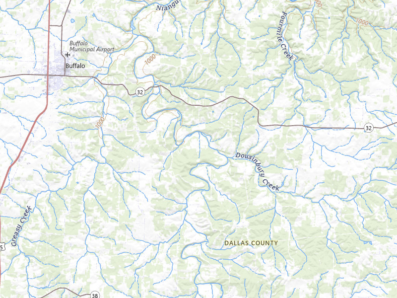 Radar-estimated hail-size map of the storm over Elkland, MO on May 23, 2026