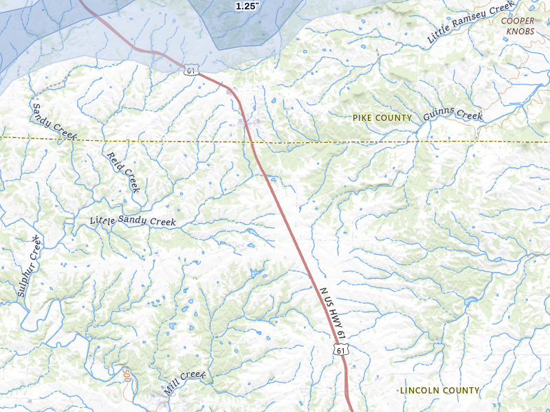 NEXRAD radar-signature map of the hail storm over Eolia, MO on Apr 26, 2026