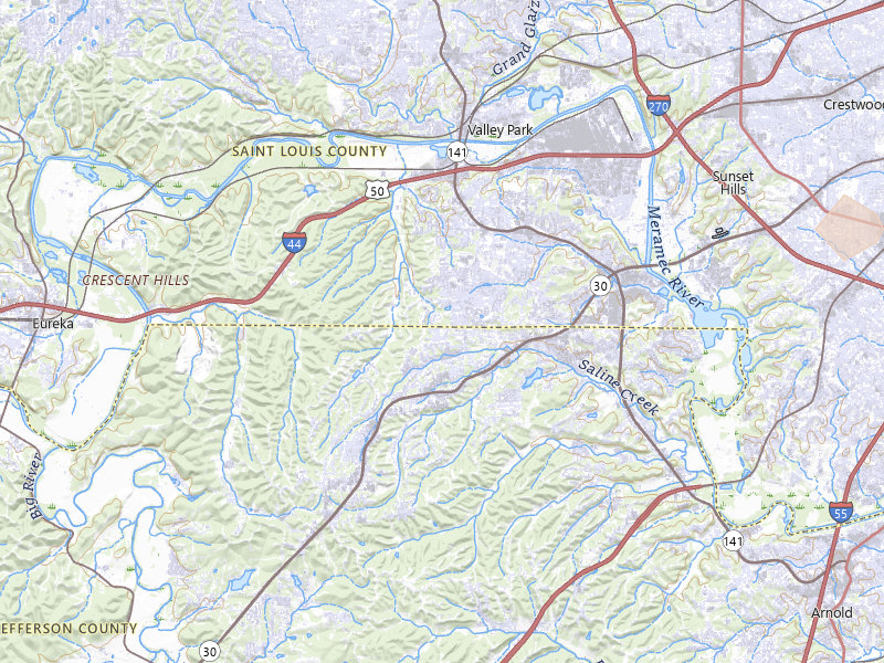 Radar-estimated hail-size map of the storm over Fenton, MO on Jul 19, 2026