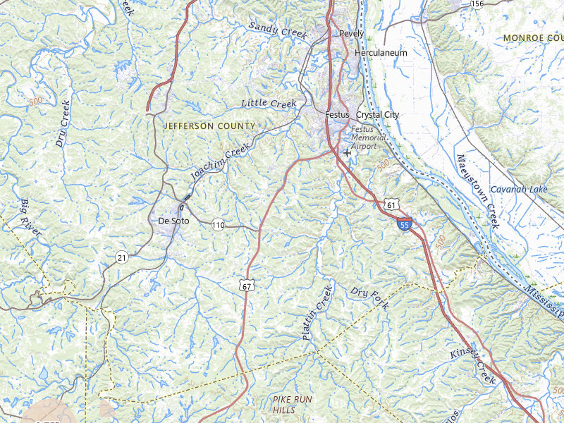 Radar-estimated hail-size map of the storm over Festus, MO on Mar 4, 2026