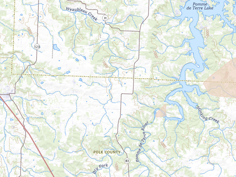 Radar-estimated hail-size map of the storm over Flemington, MO on Apr 28, 2026