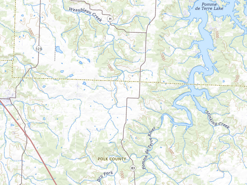 Radar-estimated hail-size map of the storm over Flemington, MO on Jul 8, 2026
