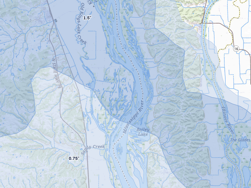 NEXRAD radar-signature map of the hail storm over Foley, MO on May 31, 2026