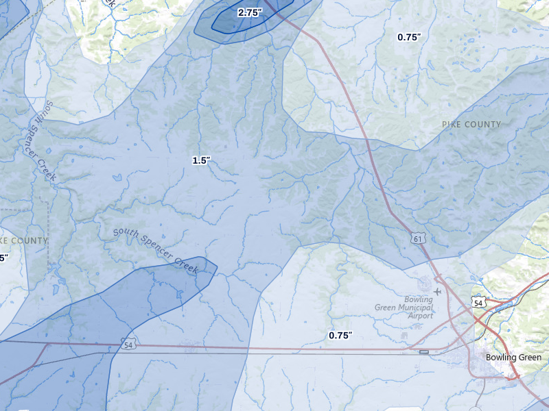 NEXRAD radar-signature map of the hail storm over Frankford, MO on Apr 27, 2026