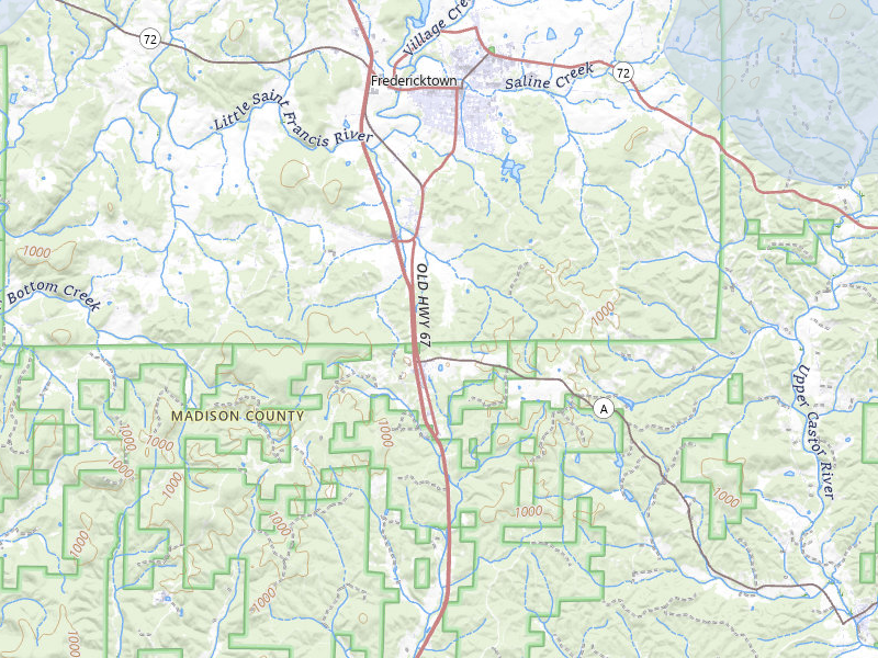 NEXRAD radar-signature map of the hail storm over Fredericktown, MO on Jun 1, 2026