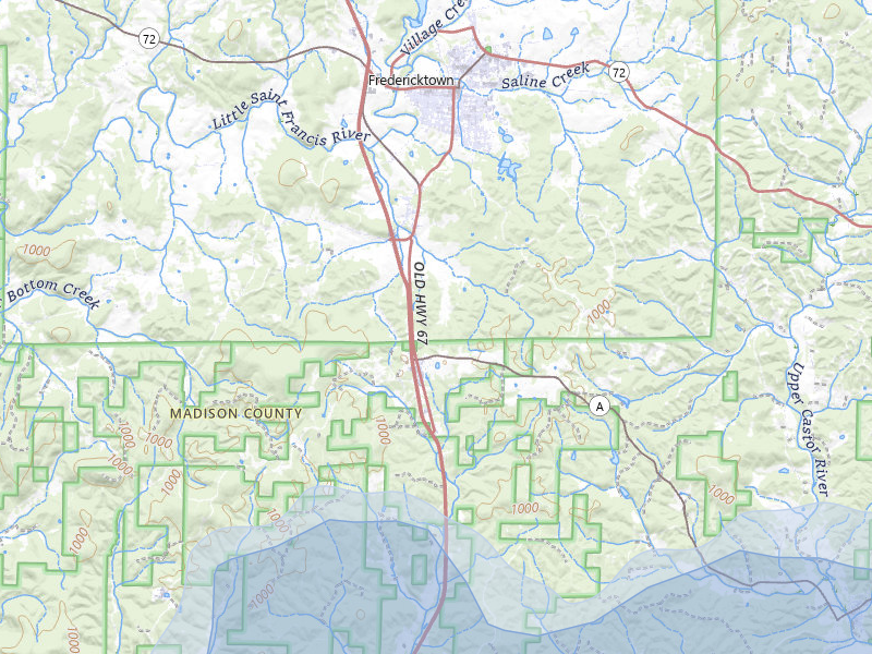 NEXRAD radar-signature map of the hail storm over Fredericktown, MO on Aug 19, 2026