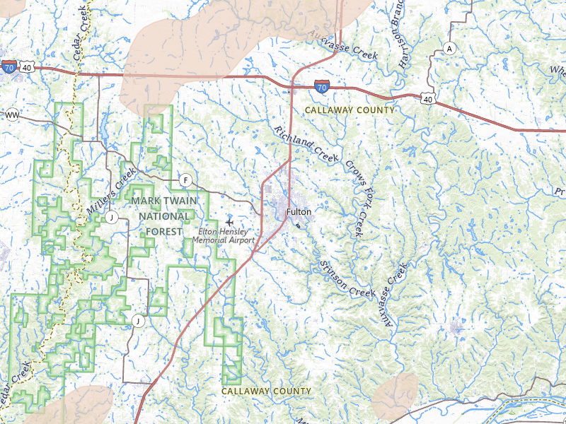 Radar-estimated hail-size map of the storm over Fulton, MO on Apr 27, 2026