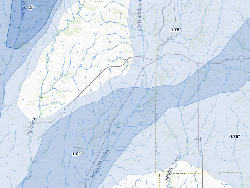 NEXRAD radar-signature map of the hail storm over Galt, MO on Apr 17, 2026