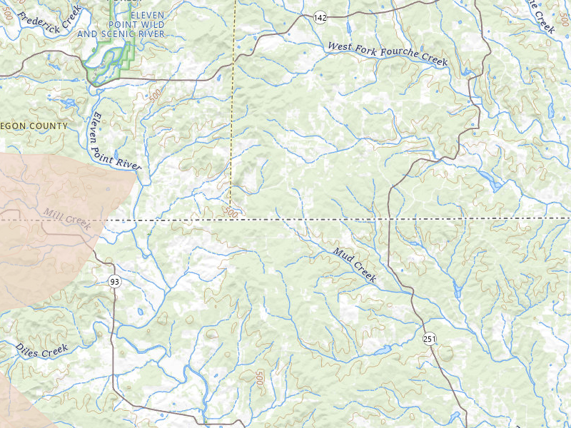 Radar-estimated hail-size map of the storm over Gatewood, MO on May 31, 2026
