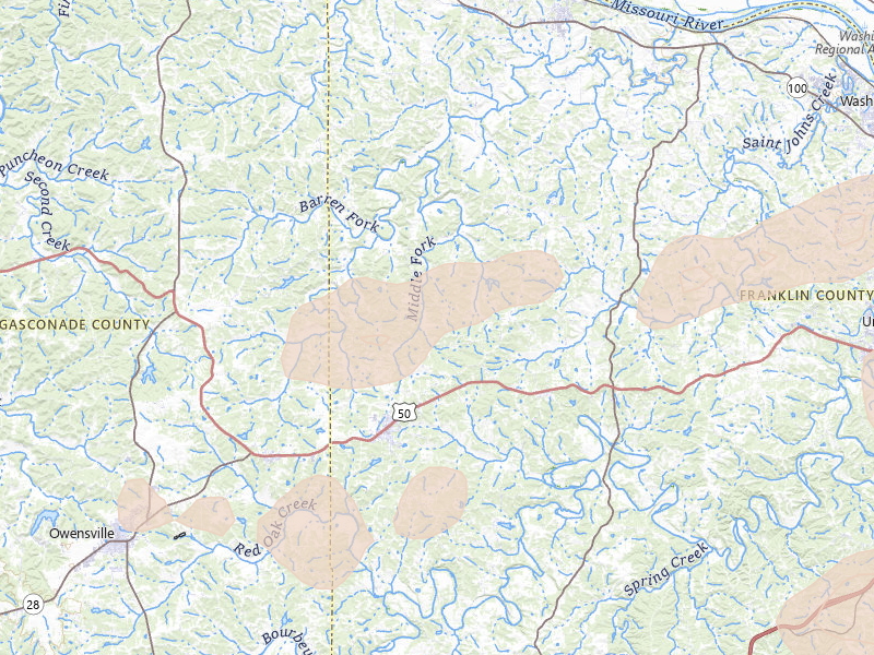 Radar-estimated hail-size map of the storm over Gerald, MO on Apr 27, 2026