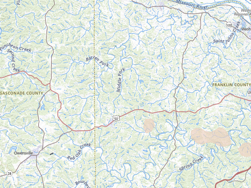 Radar-estimated hail-size map of the storm over Gerald, MO on Jul 4, 2026