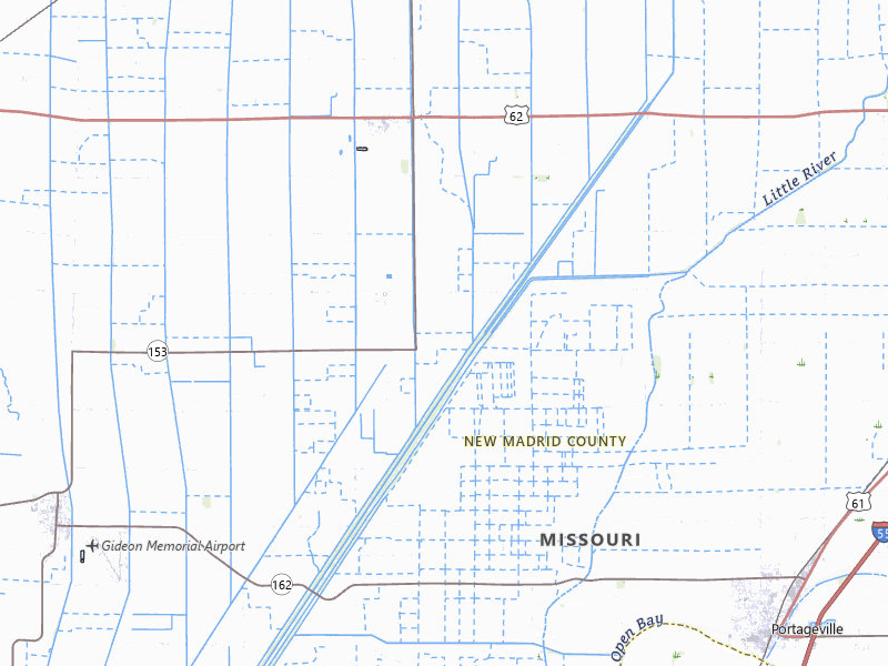Radar-estimated hail-size map of the storm over Gideon, MO on Jul 31, 2026