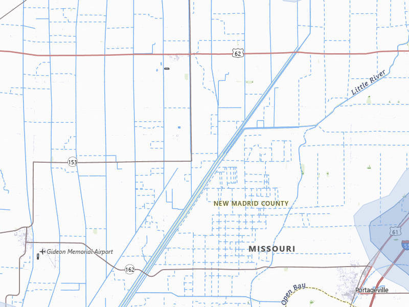 NEXRAD radar-signature map of the hail storm over Gideon, MO on Aug 26, 2026