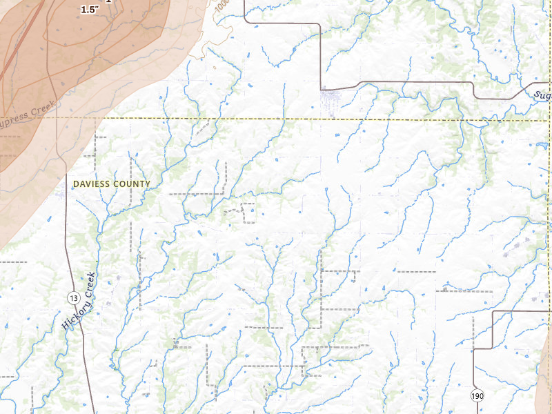 Radar-estimated hail-size map of the storm over Gilman City, MO