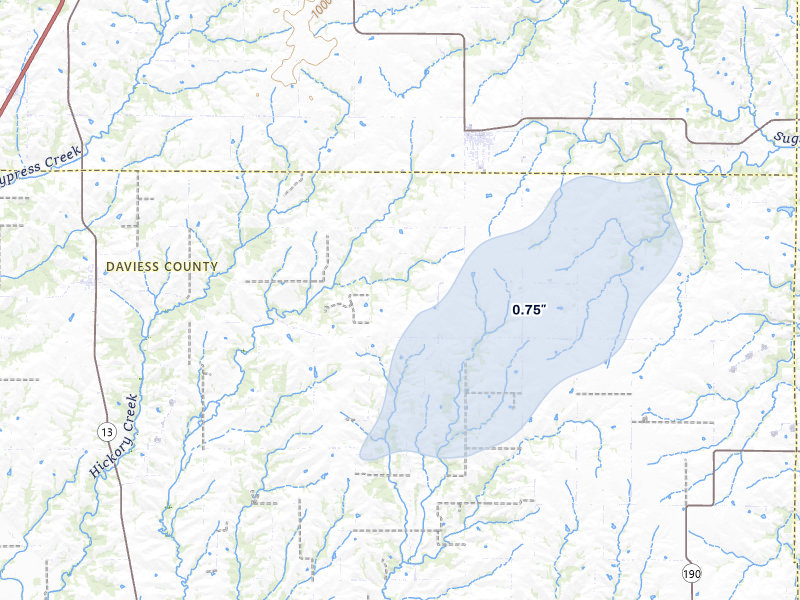 NEXRAD radar-signature map of the hail storm over Gilman City, MO on Jun 6, 2026