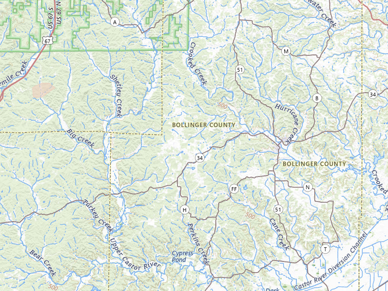 Radar-estimated hail-size map of the storm over Glenallen, MO on Mar 4, 2026