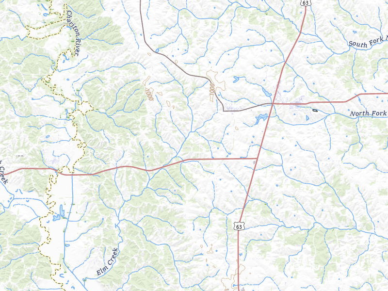 Radar-estimated hail-size map of the storm over Glenwood, MO on Apr 17, 2026