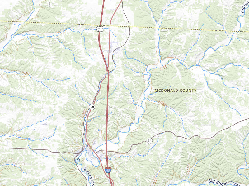 Radar-estimated hail-size map of the storm over Goodman, MO on May 18, 2026