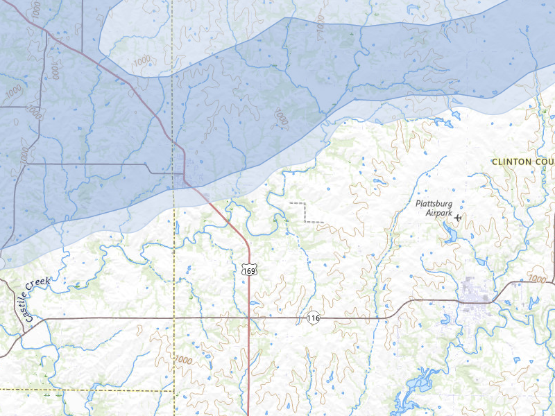 NEXRAD radar-signature map of the hail over Gower, MO