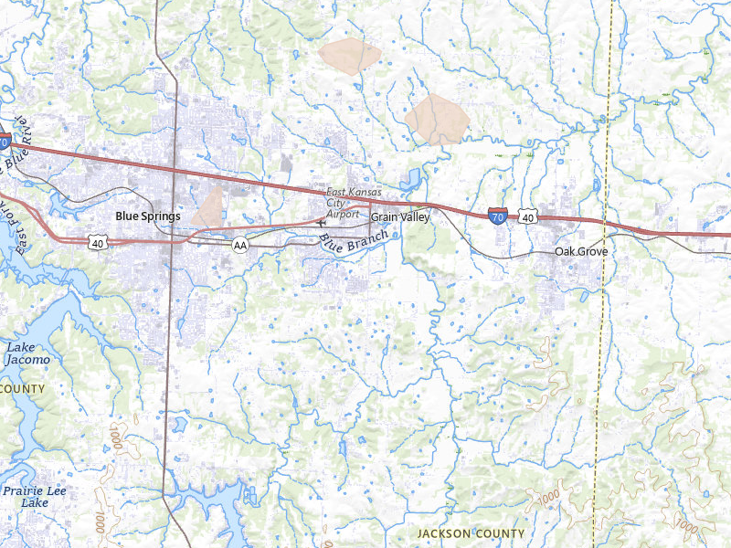 Radar-estimated hail-size map of the storm over Grain Valley, MO on Apr 17, 2026