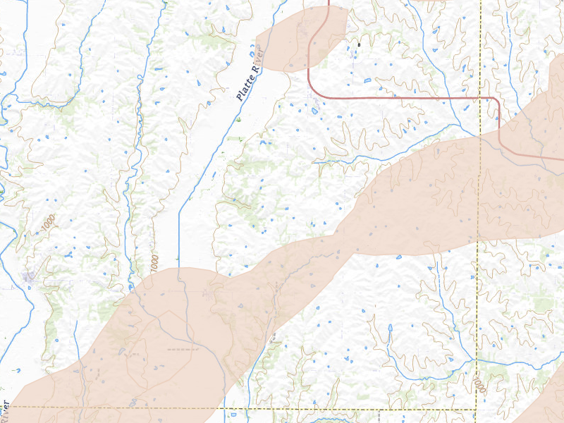 Radar-estimated hail-size map of the storm over Guilford, MO on Apr 17, 2026
