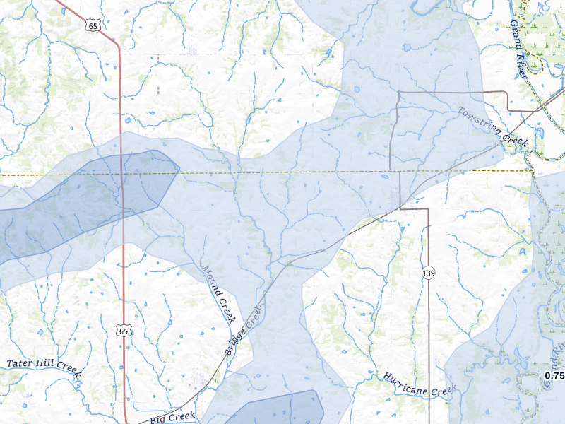 NEXRAD radar-signature map of the hail storm over Hale, MO on Apr 26, 2026