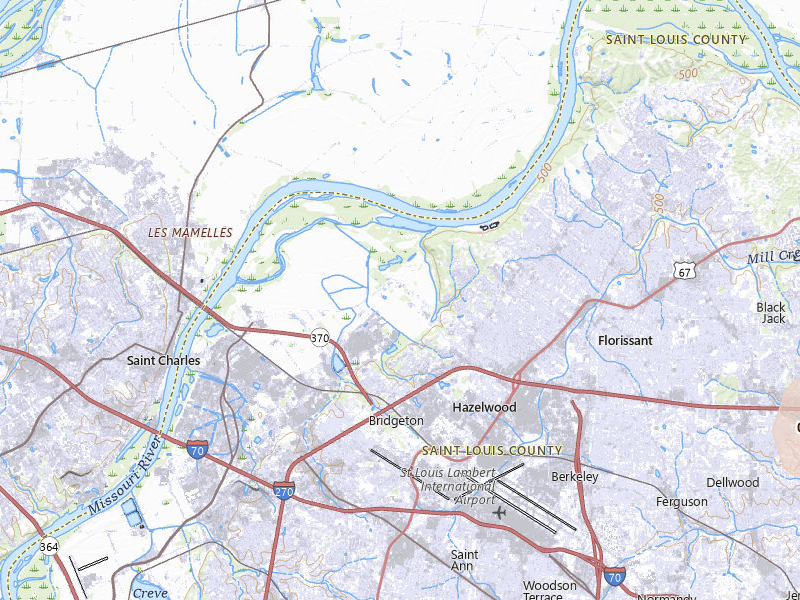 Radar-estimated hail-size map of the storm over Hazelwood, MO on Mar 15, 2026