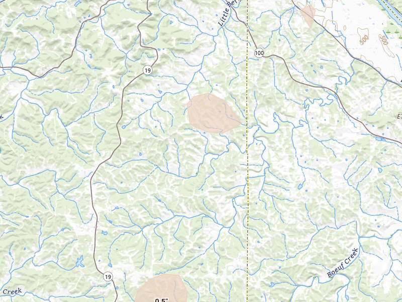 Radar-estimated hail-size map of the storm over Hermann, MO on Apr 17, 2026