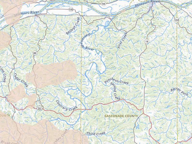 Radar-estimated hail-size map of the storm over Hermann, MO on May 31, 2026