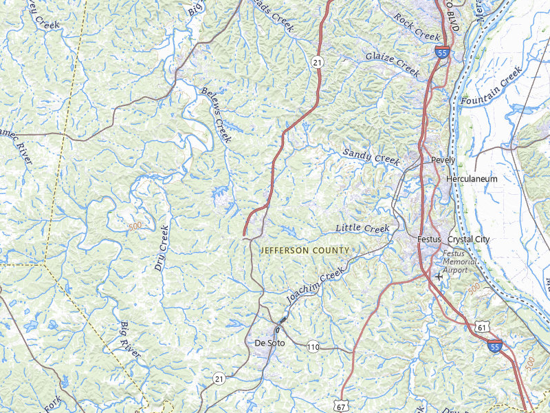 Radar-estimated hail-size map of the storm over Hillsboro, MO on May 4, 2026