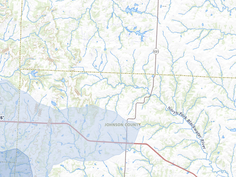 NEXRAD radar-signature map of the hail storm over Holden, MO on Jul 8, 2026